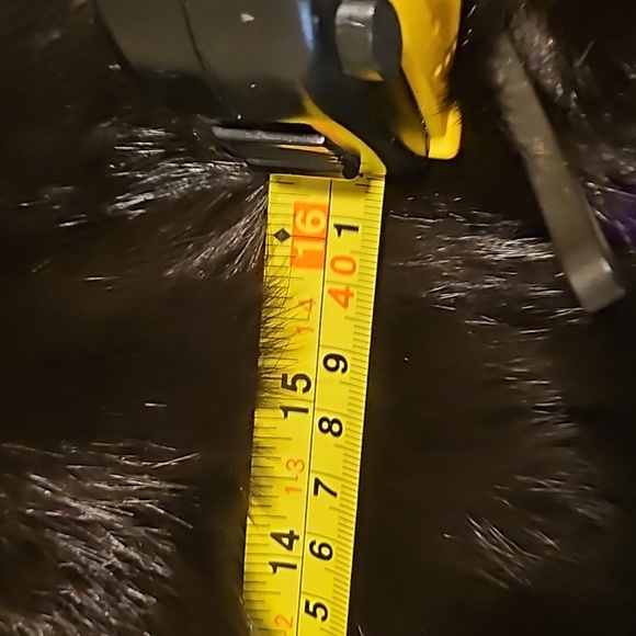 Black Dark Brown High Collar Rabbit Fur Jacket Sz. S - Picture 7 of 10